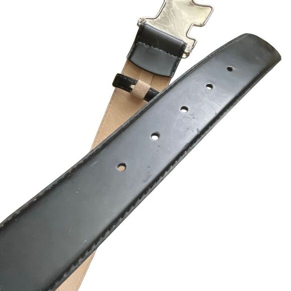 Rhinestone Dog Westie Scottie Black Leather Belt main image 8